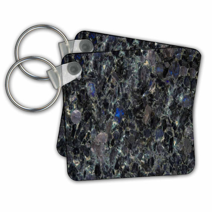 Key Chain - Volga Blue granite print Anne Collections Granite