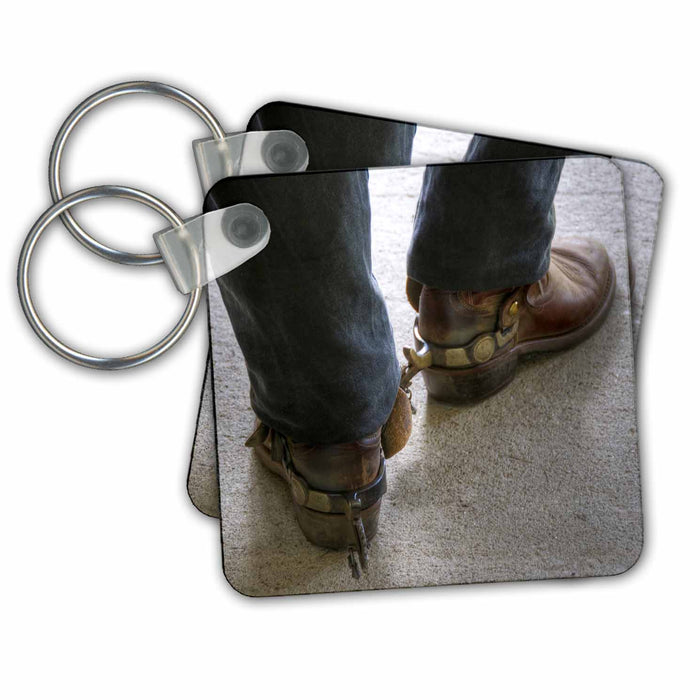 Key Chain - man with cowboy boots with spurs Photography