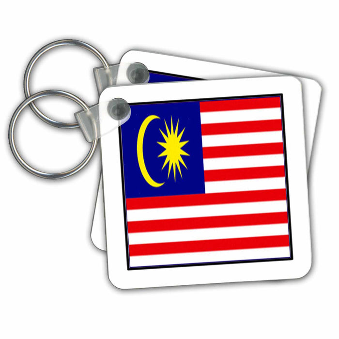 Key Chain - Photo Of Malaysia Flag Button World Flag Buttons