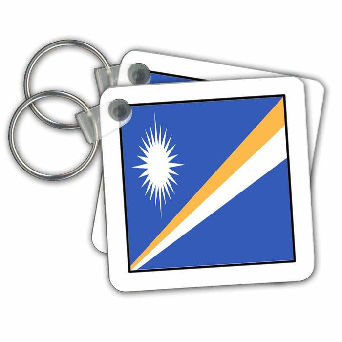 Key Chain - Photo Of Marshall Islands Flag Button World Flag Buttons