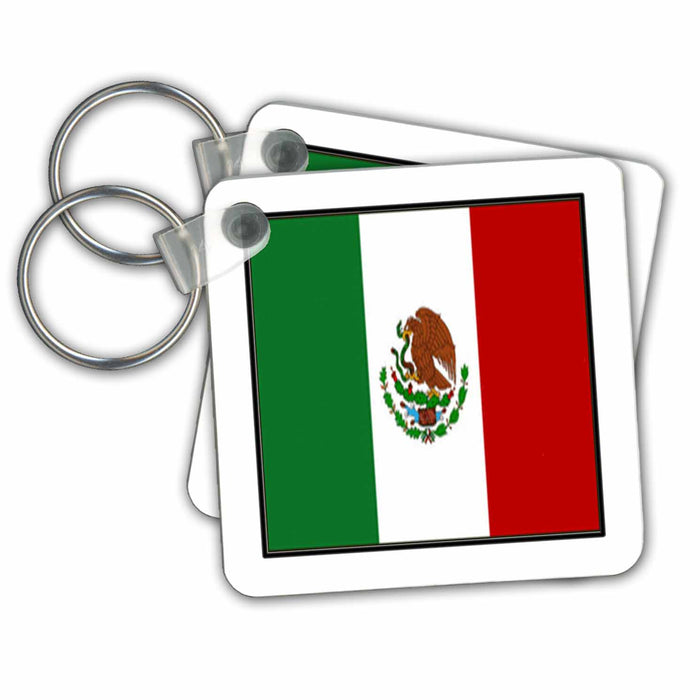 Key Chain - Photo Of Mexico Flag Button World Flag Buttons