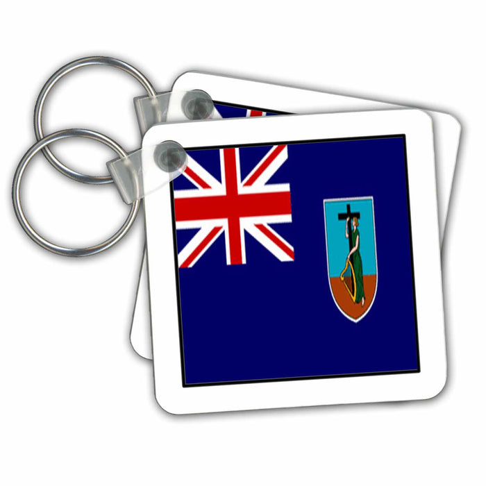 Key Chain - Photo Of Monserrat Flag Button World Flag Buttons