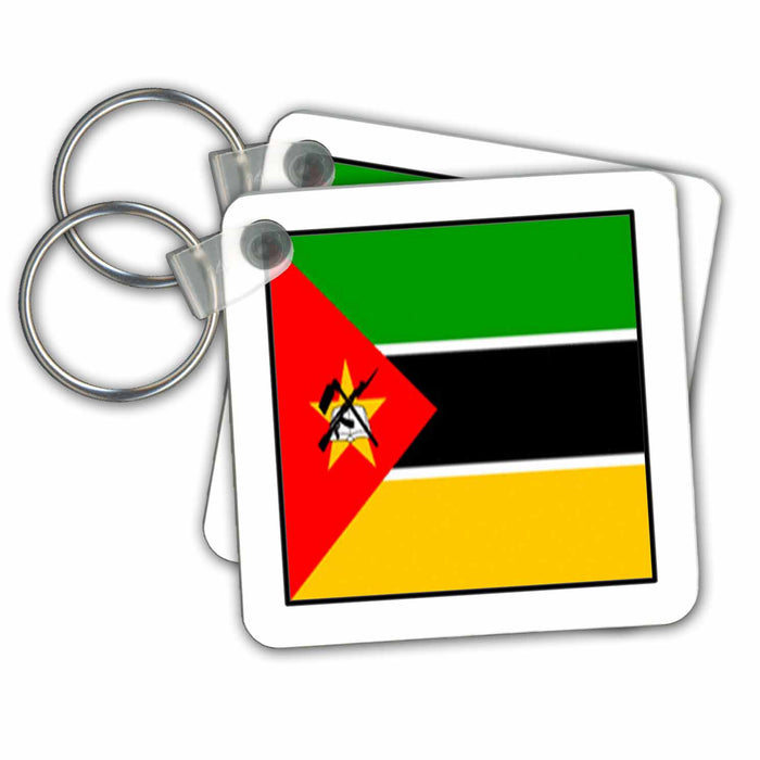 Key Chain - Photo Of Mozambique Flag Button World Flag Buttons