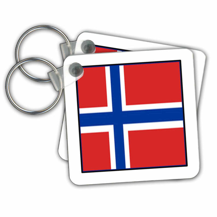 Key Chain - Photo Of Norway Flag Button World Flag Buttons