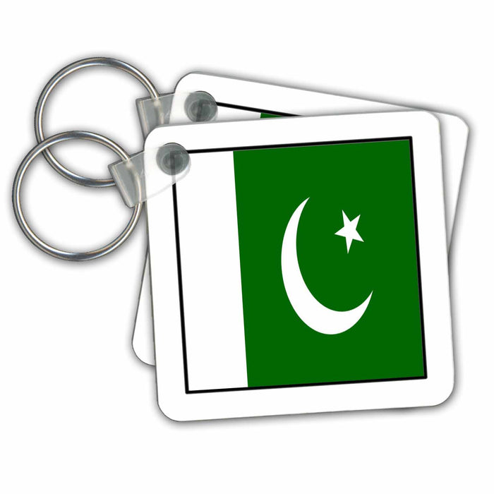 Key Chain - Photo Of Pakistan Flag Button World Flag Buttons