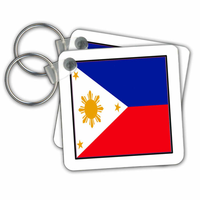 Key Chain - Photo Of Phillipines Flag Button World Flag Buttons