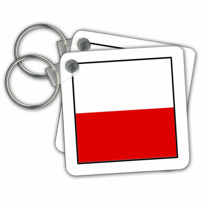 Key Chain - Photo Of Poland Flag Button World Flag Buttons