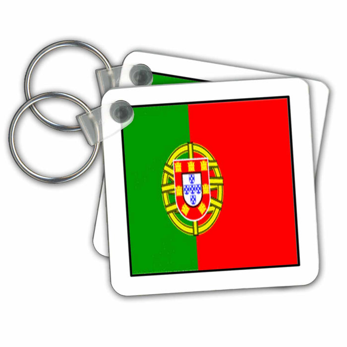 Key Chain - Photo Of Portugal Flag Button World Flag Buttons