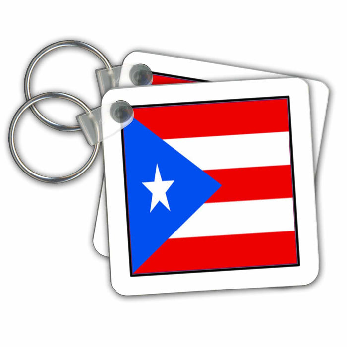 Key Chain - Photo Of Puerto Rico Flag Button World Flag Buttons