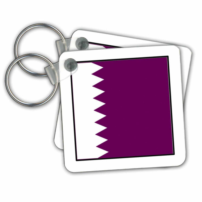 Key Chain - Photo Of Qatar Flag Button World Flag Buttons