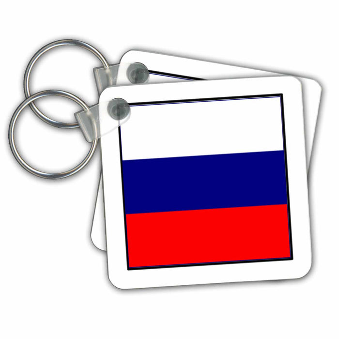 Key Chain - Photo Of Russian Federation Flag Button World Flag Buttons