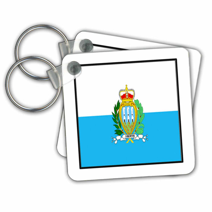 Key Chain - Photo Of San Marino Flag Button World Flag Buttons