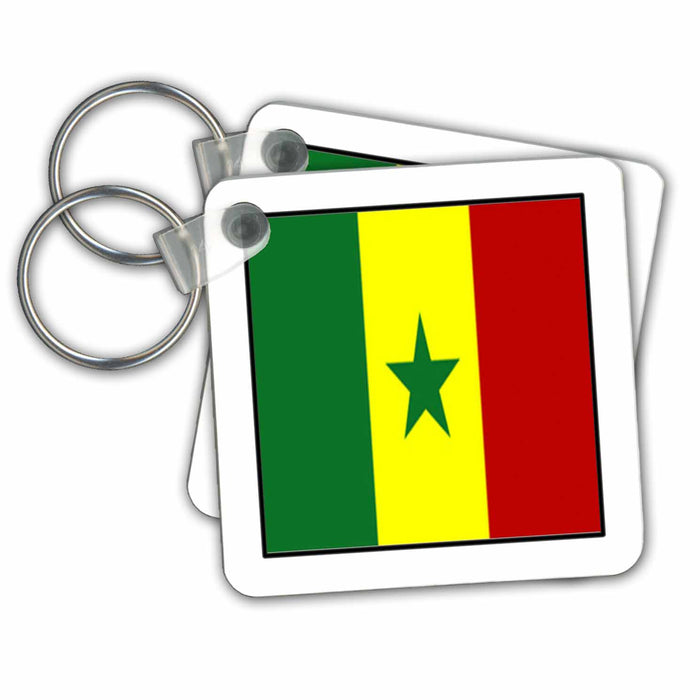 Key Chain - Photo Of Senegal Flag Button World Flag Buttons