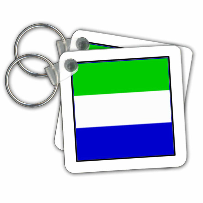 Key Chain - Photo Of Sierra Leone Flag Button World Flag Buttons