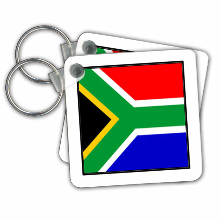 Key Chain - Photo Of South Africa Flag Button World Flag Buttons