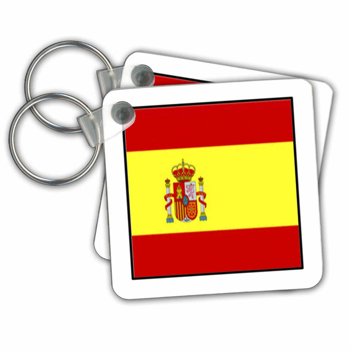 Key Chain - Photo Of Spain Flag Button World Flag Buttons