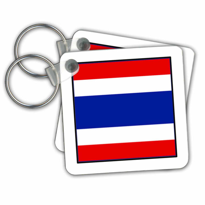 Key Chain - Photo Of Thailand Flag Button World Flag Buttons