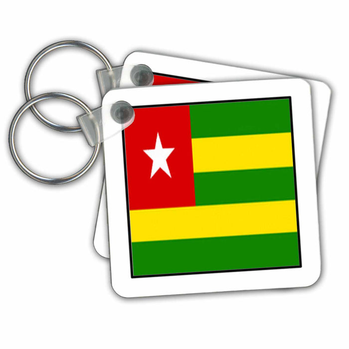 Key Chain - Photo Of Togo Flag Button World Flag Buttons