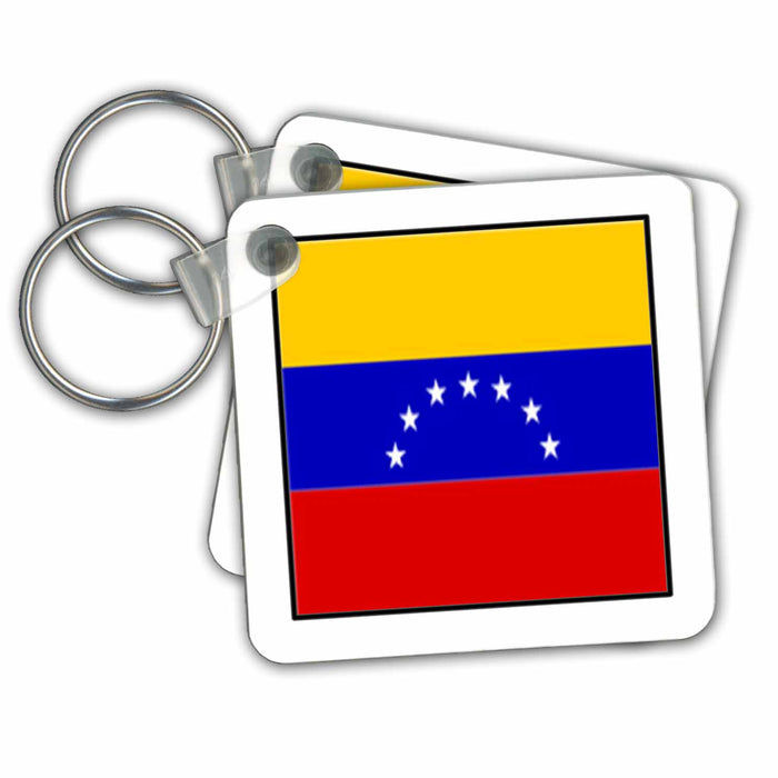 Key Chain - Photo Of Venezuela Flag Button World Flag Buttons