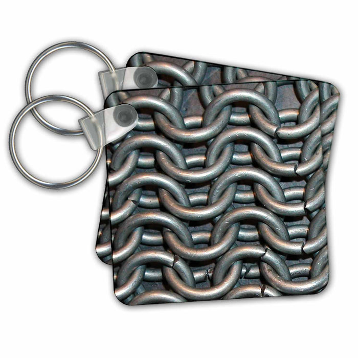 Key Chain - Silver Chain Links Designer Texture