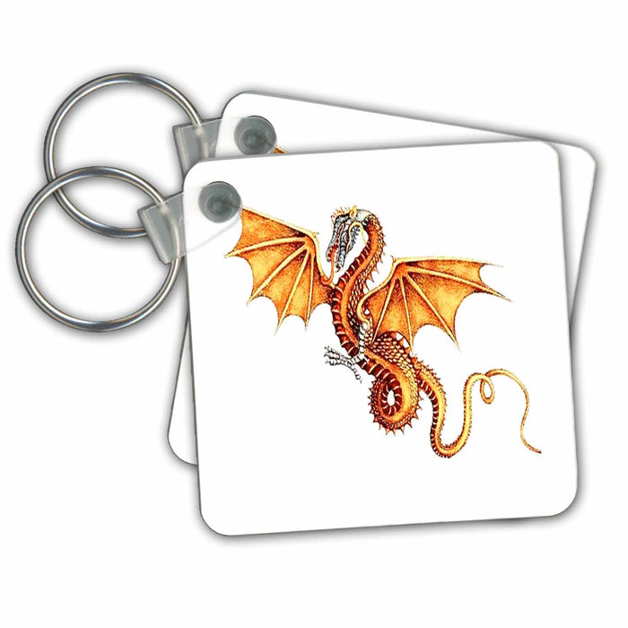 Key Chain - Orange Dragon Cartoon.jpg Asian