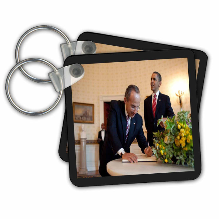 Key Chain - Photo Of Barack Obama n Mexican President.jpg Historic People and Places