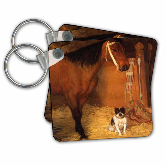 Key Chain - Photo Of Famous Degas Painting Of Horse n Dog In The Barn.jpg Famous Art