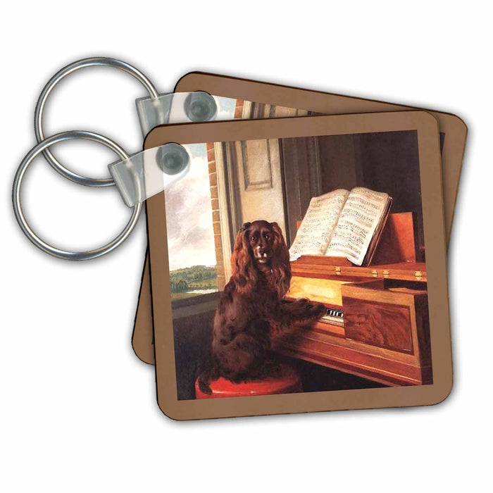 Key Chain - Photo Of Famous Painting Of Dog n Piano.jpg Dog