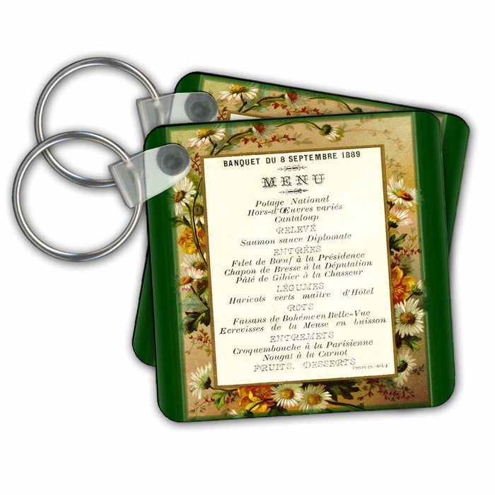 Key Chain - Picture Of Vintage French Menu.jpg Vintage