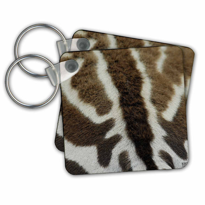 Key Chain - Detail of the skin of a Common zebra Animals