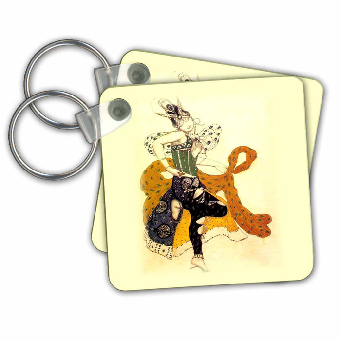 Key Chain - Russian Painter Bakst Art Deco Costume Design.jpg Art Deco and Nouveau