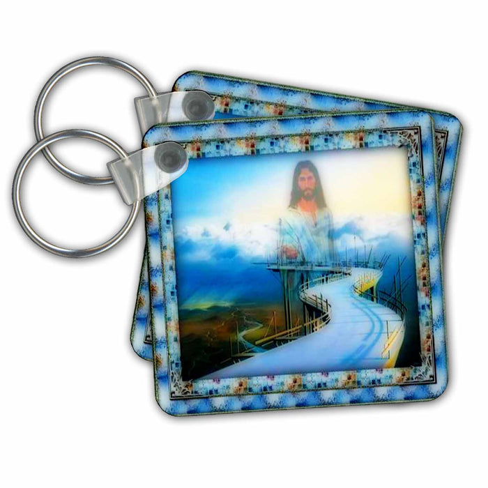 Key Chain - Beautiful Jesus Frame Look Art Religious