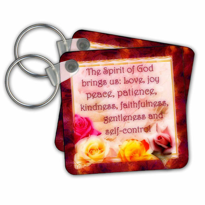 Key Chain - The spirit of God beautiful flower art Religious