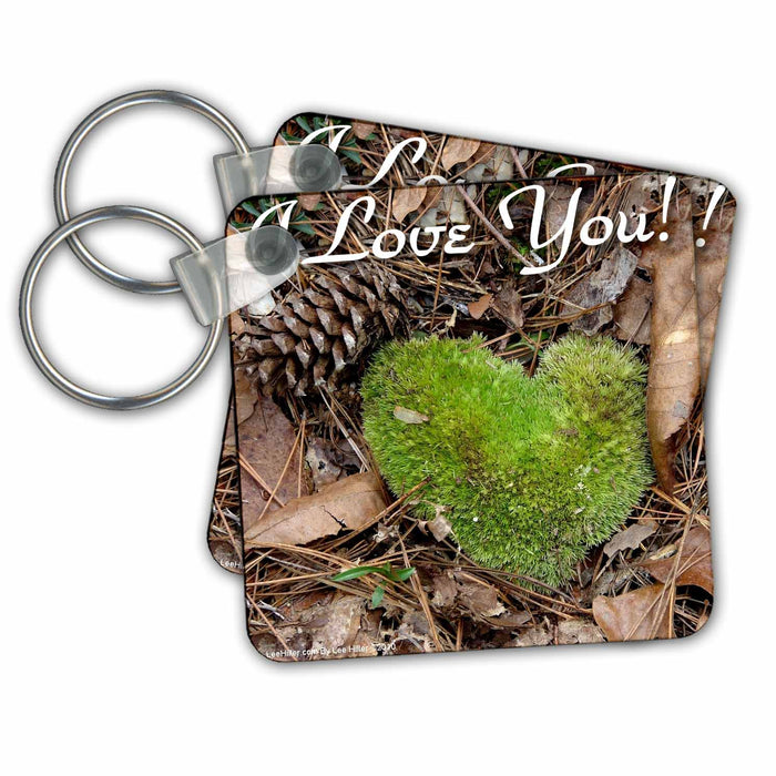 Key Chain - I Love You - Moss Heart Photography Photo Messages