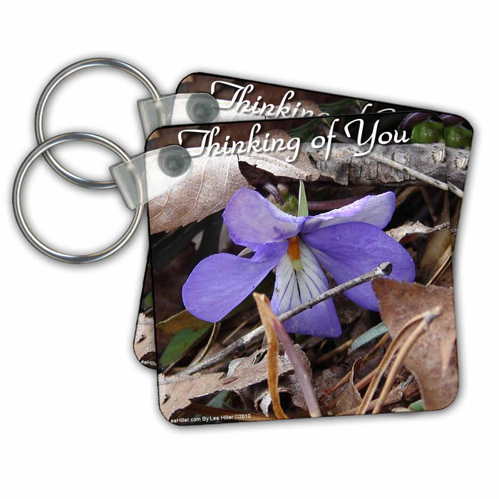 Key Chain - Thinking of You - Birds-foot Violet Photography Photo Messages