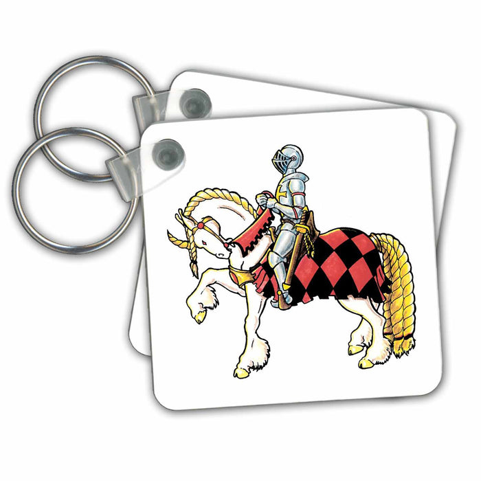 Key Chain - Knight on a White Horse Fantasy