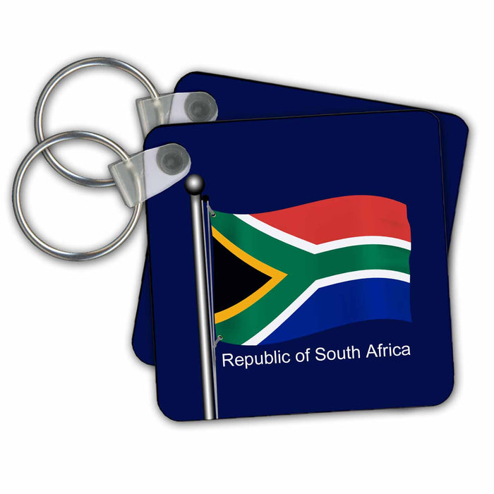 Key Chain - Waving flag of the Republic of South Africa Flags and Maps - Africa