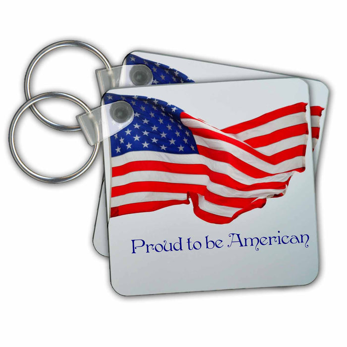 Key Chain - An American Flag-Proud to be American WhiteOak Photography American Flag