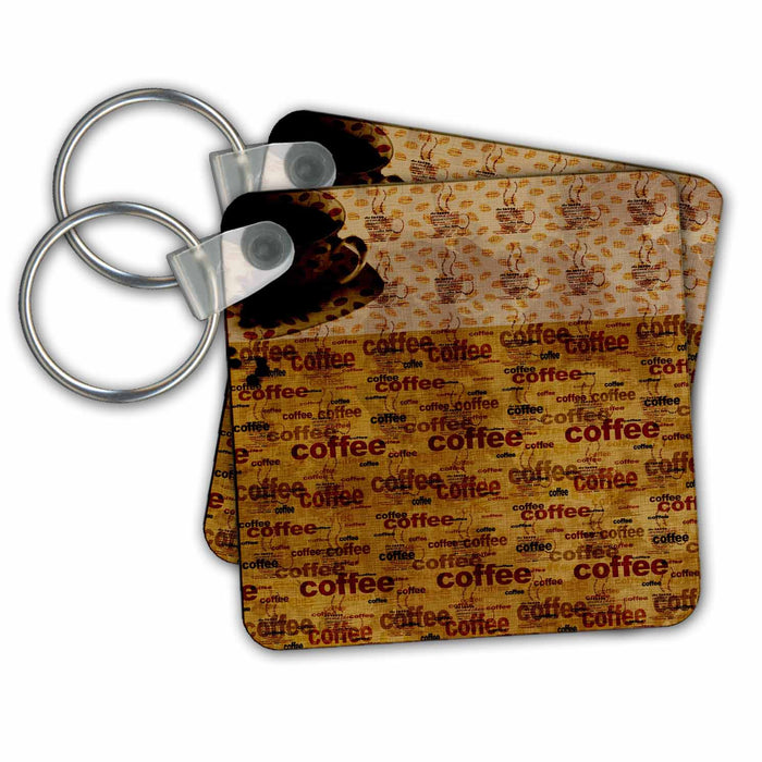 Key Chain - Coffee Time- Fun Art- Drinks PS Fun Art