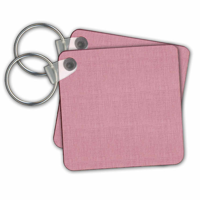 Key Chain - Textured Look Salmon Pink Solid Color PS Creations