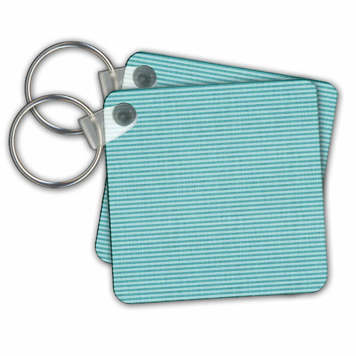 Key Chain - Mint and Aqua Thin Stripes PS Creations