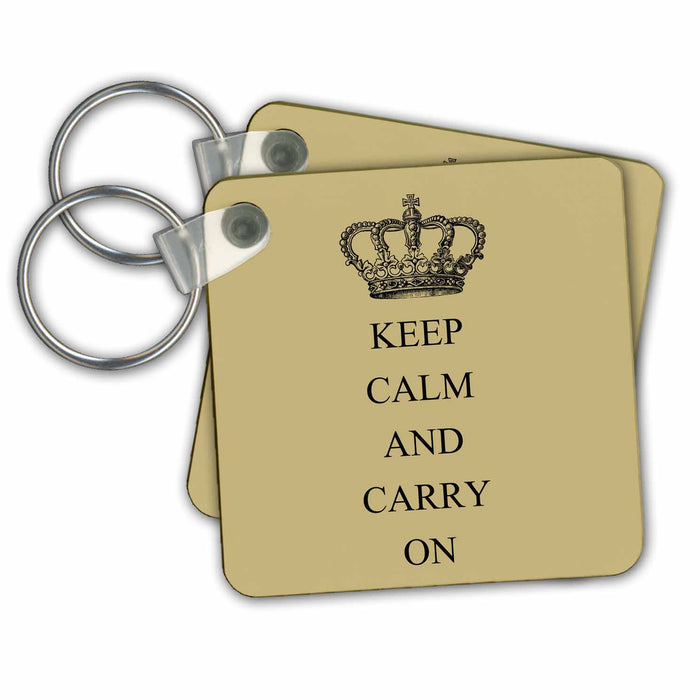 Key Chain - Vintage Keep Calm and Carry On PS Vintage