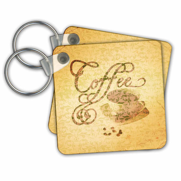 Key Chain - Vintage Style Cup of Coffee PS Vintage