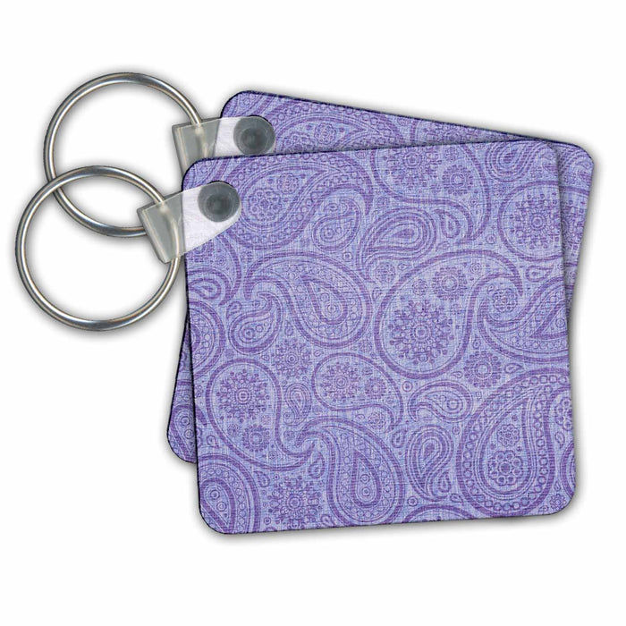 Key Chain - Fun Lavender Paisley Pattern- Fashion PS Creations