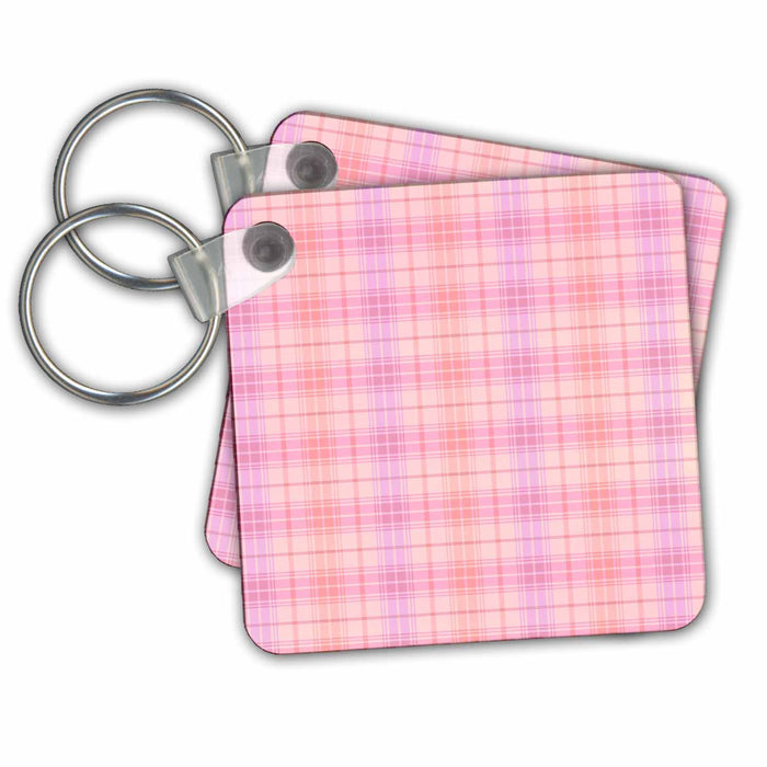 Key Chain - Pretty Pink Plaid Pattern PS Creations