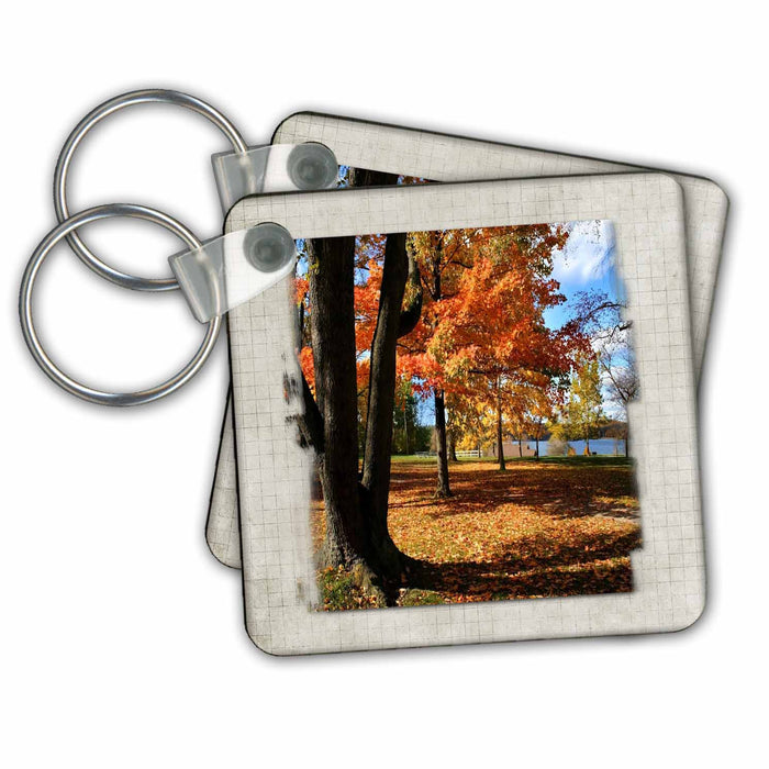 Key Chain - Autumn in the Park by the Lake Designs Nature Themes