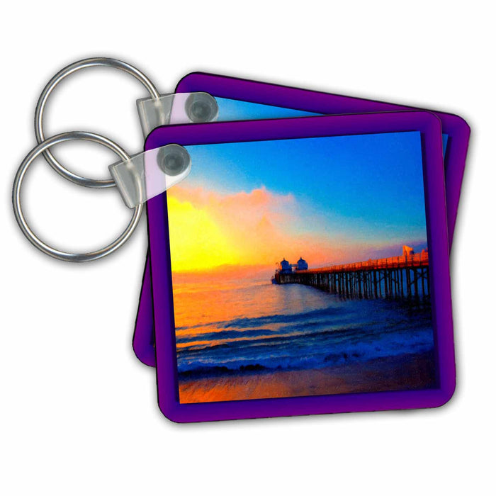 Key Chain - Malibu Designs Places Themes