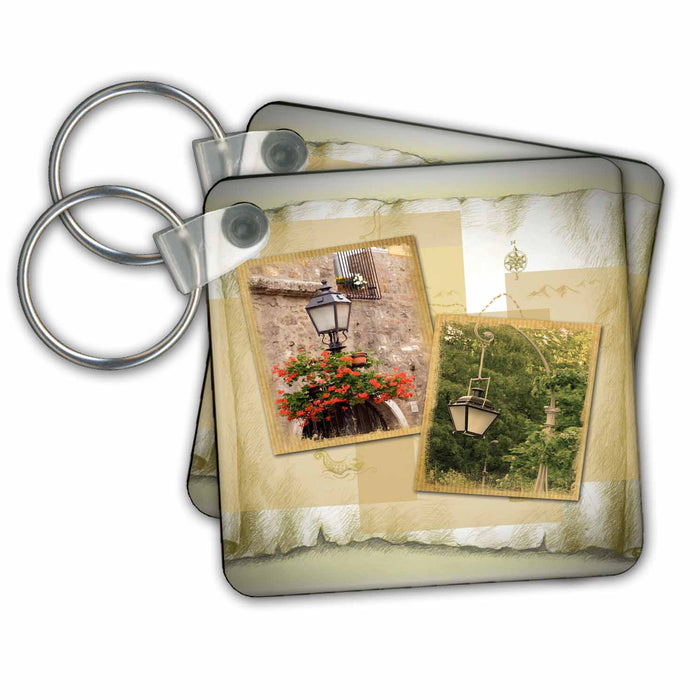 Key Chain - Old European Lanterns Designs Places Themes