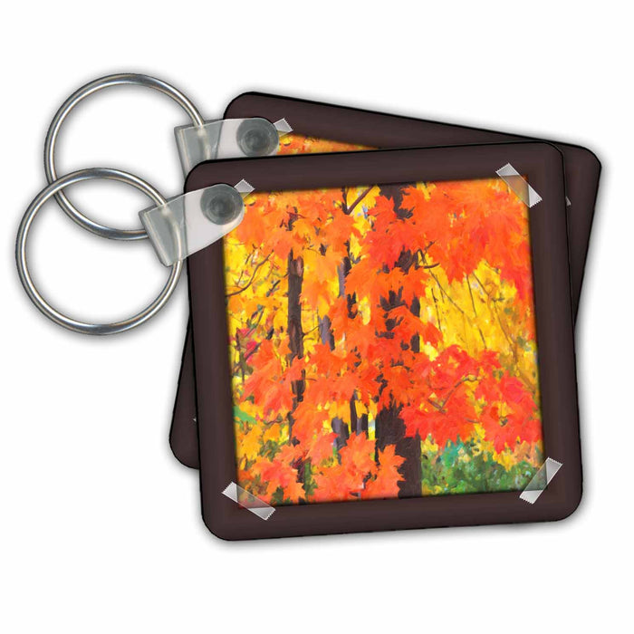 Key Chain - Painted Autumn Leaves at Pepper Pike Designs Places Themes