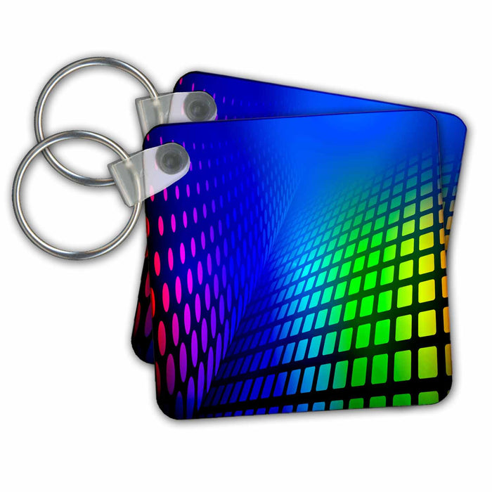 Key Chain - Reflections of light in rainbow neon colors background art Abstract